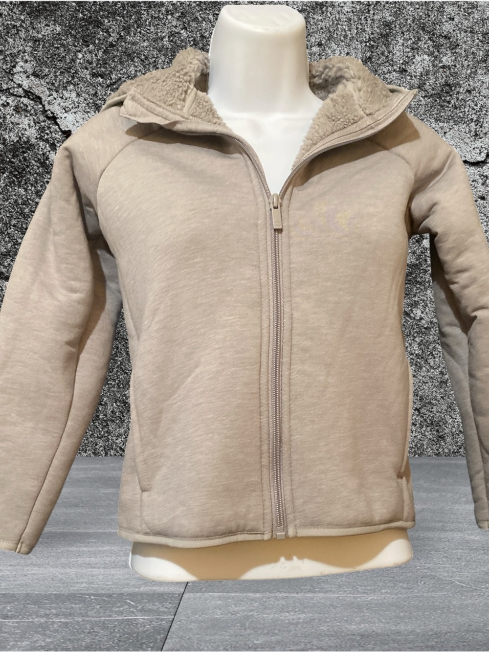 all in motion Kids Tan Sherpa-Lined Zip Jacket